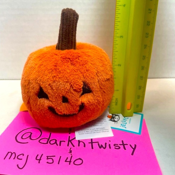 LAST ONE! ONE BNWT JELLYCAT OOKY JACK O LANTERN 3” ORIGINAL RELEASE - Picture 6 of 10